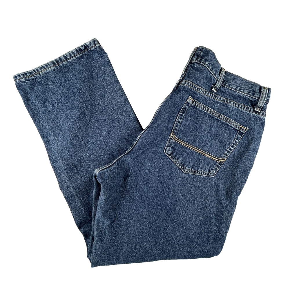 C E Schmidt Workwear Jeans Womens 16x32 Blue Denim Straight Leg Classic Zip Fly